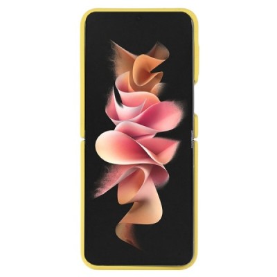 Samsung Galaxy Z Flip4 "Dechen" Ring Kickstand hard silicone (TPU) case cover - yellow | Priedai.lt