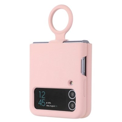 Samsung Galaxy Z Flip4 "Dechen" Ring Kickstand hard silicone (TPU) case cover - pink | Priedai.lt