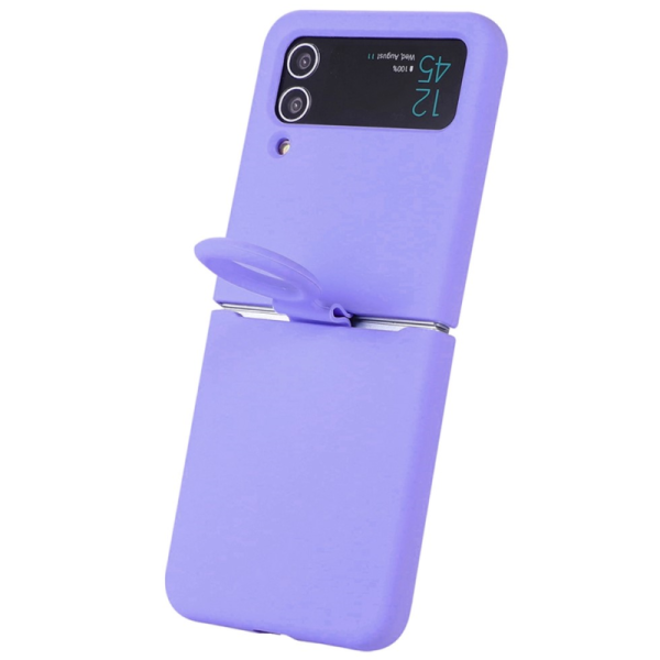 "Dechen" Ring Kickstand hard silicone (TPU) case cover - purple (Galaxy Z Flip4)