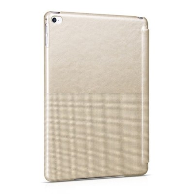 Prabangus „HOCO“ Crystal Fashion serijos odinis atverčiamas auksinis Apple iPad Air 2 dėklas / Priedai.lt