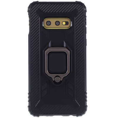 Enhanced protections "Kickstand" Samsung Galaxy S10e black hard silicone (TPU) and plastic case | Priedai.lt