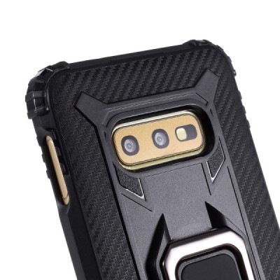 Enhanced protections "Kickstand" Samsung Galaxy S10e black hard silicone (TPU) and plastic case | Priedai.lt
