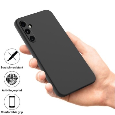 Samsung Galaxy M55 5G (C55,F55) "Shell" hard liquid silicone (TPU) case black - cover | Priedai.lt