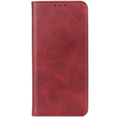 Motorola Edge 50 Ultra 5G  "Split" Red leather flip case - book | Priedai.lt
