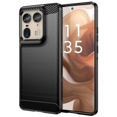 Motorola Edge 50 Ultra 5G "Carbon" hard silicone (TPU) black case - cover | Priedai.lt
