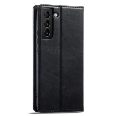 Lc.Imeeke Samsung Galaxy S21 (G991B) Black Leather Flip Case | Priedai.lt