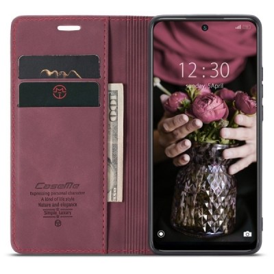 Xiaomi Redmi Note 11 4G (Redmi Note 11s 4G) CaseMe Retro Solid Flip Case Book - Burgundy | Priedai.lt