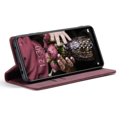 Xiaomi Redmi Note 11 4G (Redmi Note 11s 4G) CaseMe Retro Solid Flip Case Book - Burgundy | Priedai.lt