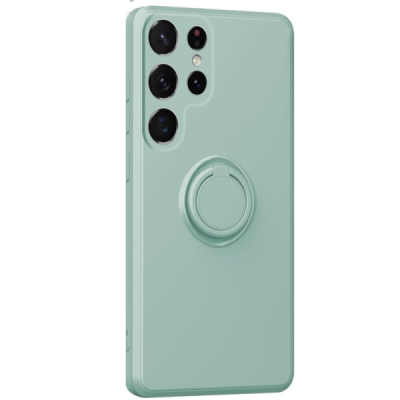 Samsung Galaxy S25 Ultra "Dechen" Ring Kickstand hard silicone (TPU) case cover - mint | Priedai.lt