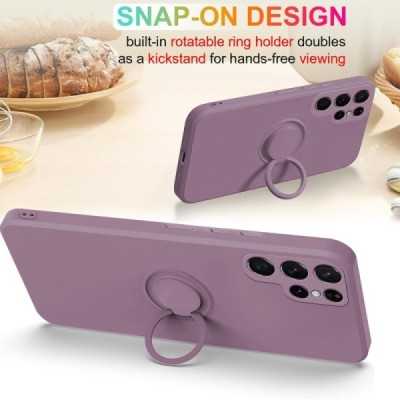 Samsung Galaxy S25 Ultra "Dechen" Ring Kickstand hard silicone (TPU) case cover - purple| Priedai.lt
