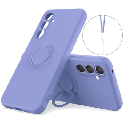Samsung Galaxy S25 "Dechen" Ring Kickstand hard silicone (TPU) case cover - light purple| Priedai.lt