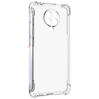 Xiaomi Poco F2 Pro reinforced protection hard silicone TPU transparent case - back | Priedai.lt