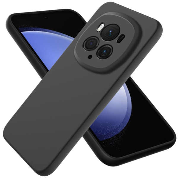"Shell" hard silicone (TPU) case - black (Honor Magic6 Pro)