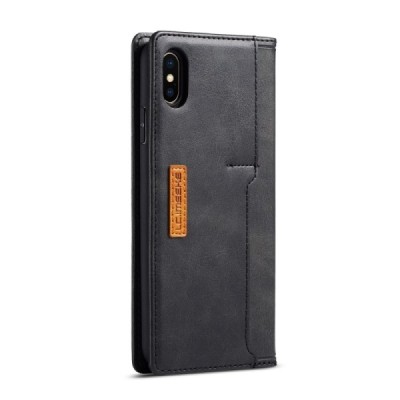Apple iPhone X (iPhone Xs) LC IMEEKE Flip Book Case Cover - Black | Priedai.lt