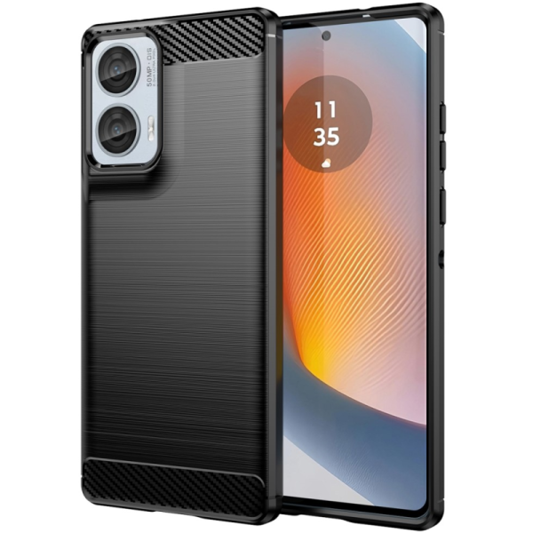 "AILES" Carbon hard silicone (TPU) case - black (Motorola Moto G85 5G / S50 Neo 5G)