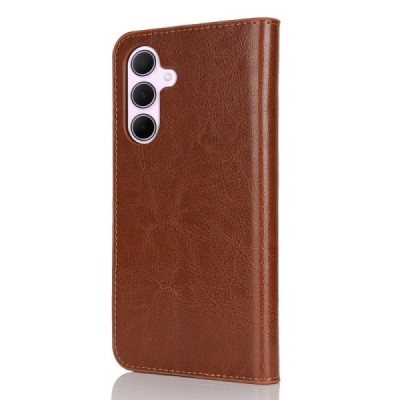 Samsung Galaxy A56 / A36 Brown leather flip case | Priedai.lt