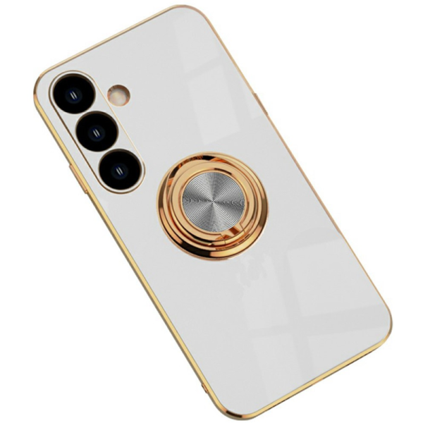 Fashion Kickstand Hard Silicone (TPU) Case - white (Galaxy S24)