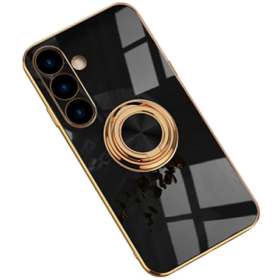Samsung Galaxy S24 "Fashion" Kickstand Hard Silicone TPU black Case - Back | Priedai.lt