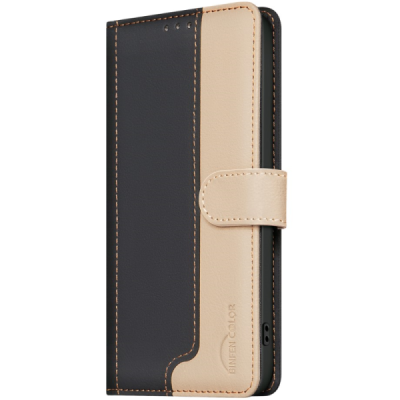 Apple iPhone 15 Pro Max "Binfen Color" BF black leather flip case cover - book | Priedai.lt