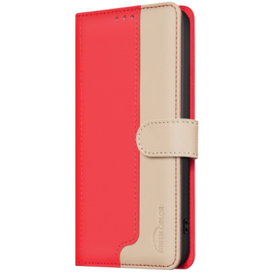 Apple iPhone 15 Pro Max "Binfen Color" BF red leather flip case cover - book | Priedai.lt