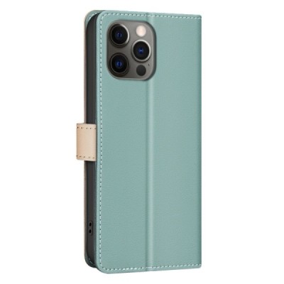 Apple iPhone 15 Pro Max "Binfen Color" BF green leather flip case cover - book | Priedai.lt