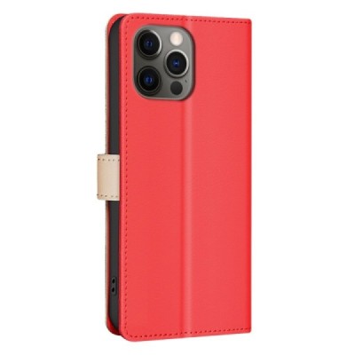 Apple iPhone 15 Pro "Binfen Color" BF red leather flip case cover - book | Priedai.lt