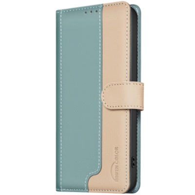 Apple iPhone 15 Pro "Binfen Color" BF green leather flip case cover - book | Priedai.lt