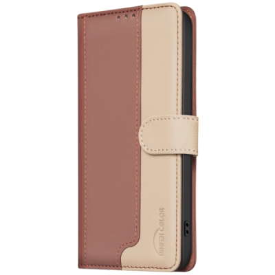 Apple iPhone 15 Pro "Binfen Color" BF Brown leather flip case cover - book | Priedai.lt