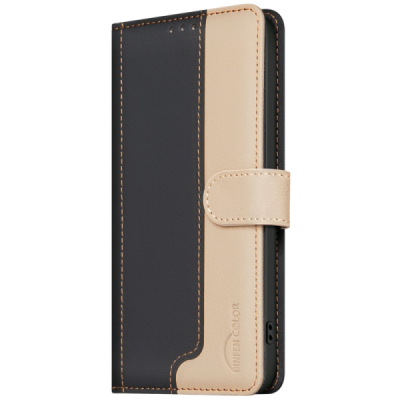Apple iPhone 15 "Binfen Color" BF black leather flip case cover - book | Priedai.lt