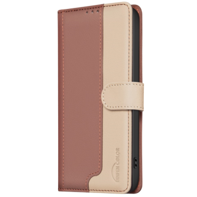 Apple iPhone 15 "Binfen Color" BF Brown leather flip case cover - book | Priedai.lt