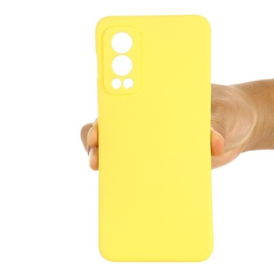 OnePlus Nord 2 "Shell" hard liquid silicone (TPU) case yellow - cover | Priedai.lt