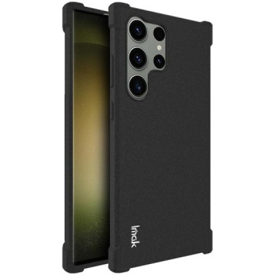 Samsung Galaxy S23 Ultra "Imak" reinforced protection hard silicone matte TPU black case - back | Priedai.lt
