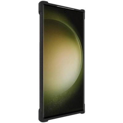 Samsung Galaxy S23 Ultra "Imak" reinforced protection hard silicone matte TPU black case - back | Priedai.lt