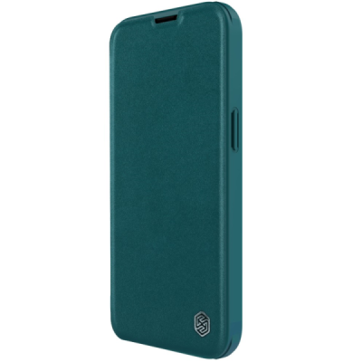 Luxury Nillkin Qin Pro Series Green Leather Flip Case for Apple iPhone 14 | Priedai.lt