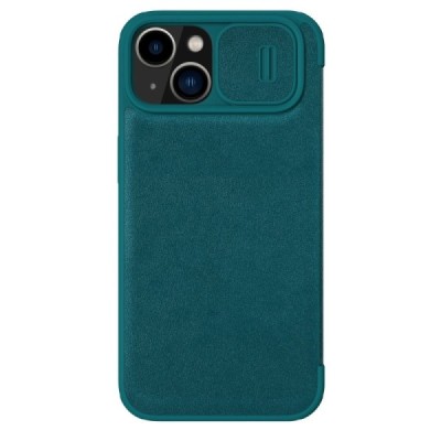 Luxury Nillkin Qin Pro Series Green Leather Flip Case for Apple iPhone 14 | Priedai.lt