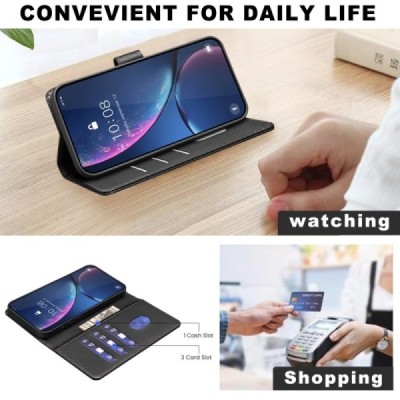 Xiaomi Poco C71 "Binfen Color" BF black leather flip case cover - book | Priedai.lt
