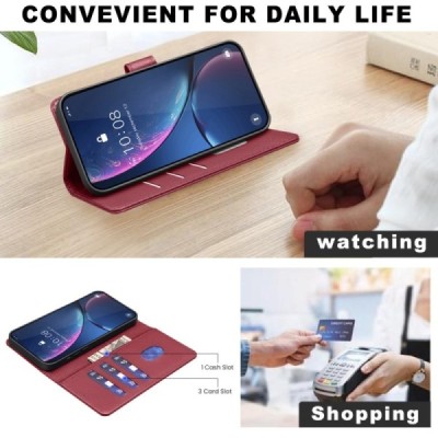 Xiaomi Poco C71 "Binfen Color" BF Red leather flip case cover - book | Priedai.lt