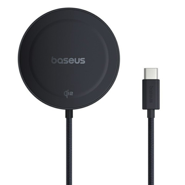 "Baseus" Simple Mini4 Magnetic Charging Stand Qi2 Wireless Compact Charger - Black (15W)