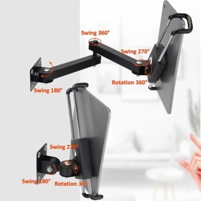 „Saige“ universal wall tablet holder with lock - black | Priedai.LT
