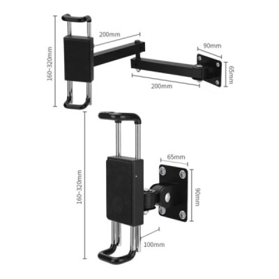 „Saige“ universal wall tablet holder with lock - black | Priedai.LT