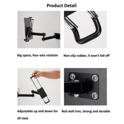 „Saige“ universal wall tablet holder with lock - black | Priedai.LT