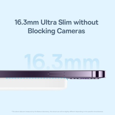 „Baseus“ Magnetic Mini Air MagSafe PowerBank external battery - white (6000 mAh, 20W) | Priedai.LT