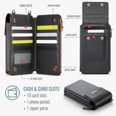 CaseMe ME50 Universal Case (Wallet) - Handbag - Black (XXL) | Priedai.lt