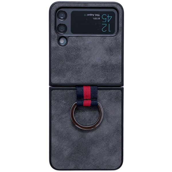 "Kadem" Ring Kickstand hard plastic case cover - black (Galaxy Z Flip4)