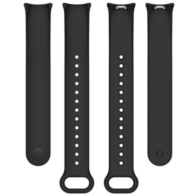 "Kumikoo" smartwatch hard silicone (TPU) bracelet (strap) - black (Xiaomi Smart Band 9 NFC / 9 / 8 NFC / 8) | Priedai.lt