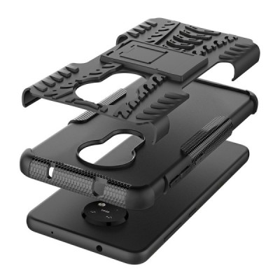 Enhanced protections "Kickstand" Xiaomi 14 Ultra black hard silicone (TPU) and plastic case | Priedai.lt