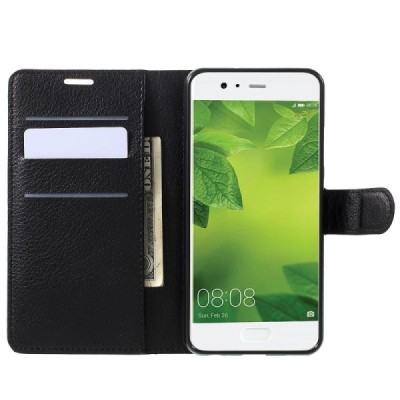 Huawei P10 Binfen Litchi Flip Book Case - Black | Priedai.lt