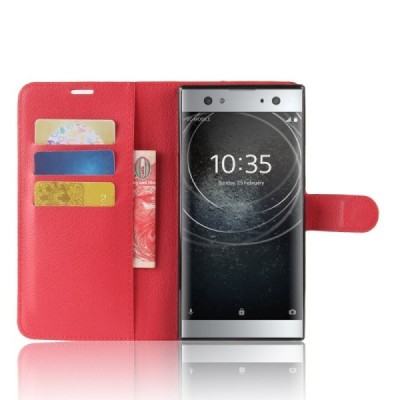 Sony Xperia XA2 Ultra Binfen Litchi Flip Book Case - Red | Priedai.lt