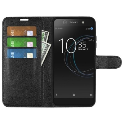 Sony Xperia XA1 Binfen Litchi Flip Book Case - Black | Priedai.lt