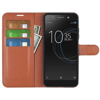 Sony Xperia XA1 Binfen Litchi Flip Book Case - Brown | Priedai.lt